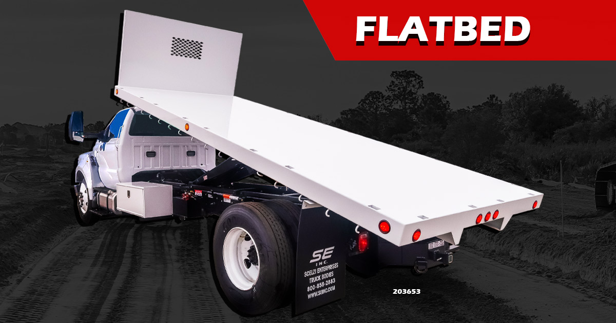 Scelzi White Flatbed Truck Body