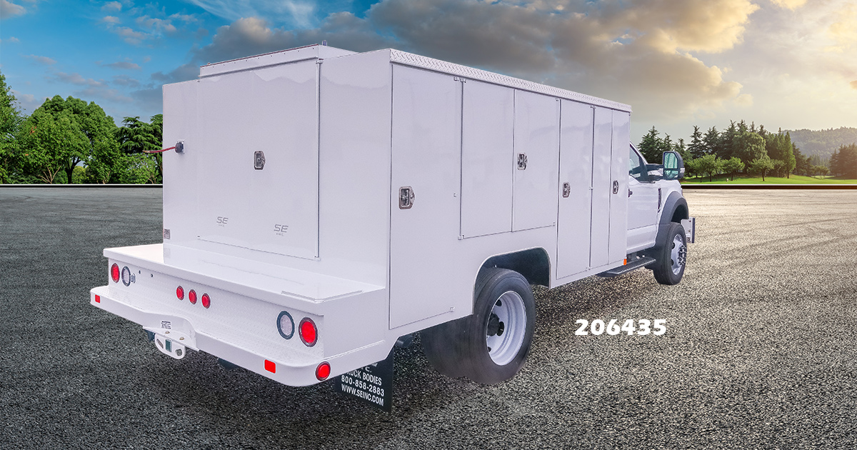 White Scelzi Enclosed Service body truck